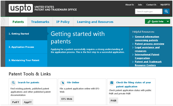 美國專利局網(wǎng)站的使用