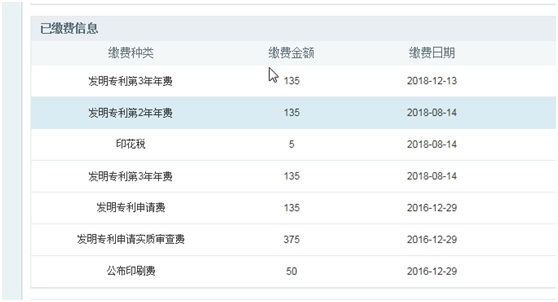 專利繳費(fèi)信息查詢